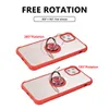 For iPhone 11 Pro Max XS XR X 8 Plus Phone Case Clear TPU Bumper PC Hard Back Cover Magnetic Ring Car Holder