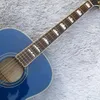 2022 Nieuwe akoestische akoestische gitaar 43 inch, blauw. Topsparren, kant achterkant maple plank. Palissander ingelegd toets.