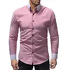WSGYJ Camicia a Righe Piccole 2019 Camicie Casual a Maniche Lunghe Moda Coreana Camicie Casual in Cotone Business Social Abbigliamento da Uomo