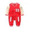 Strampler Kinder Brief Strampler 4 Farben Baby Jungen und Mädchen Set Boden warme Overalls süße Baumwolle Baby Kinderkleidung Babykleidung JY834