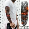 Large Arm Sleeve Tattoo Sketch Lion Tiger Waterproof Temporary Tattoo Sticker Wild Fierce Animal Men Full Bird Totem Tattoo