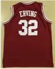 Custom Men Youth women Vintage RARE #32 JULIUS ERVING "Dr J"red Basketball Jersey Size S-4XL or custom any name or number jersey