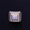 Mens Ring Full Cubic Zircon Gold Silver Charm Jewelry Punk Male Women Finger Rings Nice Gift