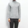 Nowy Jesień Mężczyźni Dorywczo Sweter Turtleneck Paski Slim Fit Dziania męskie Swetry Swetry Mężczyźni Pullover M-5XL