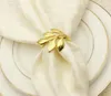 Blad form servett ring guld silver löv metall servett spänne trasa servett ring bröllop bankett bord dekoration