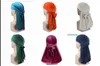 Velvet Premium Durag (24 färger) 360 Vågor Extra långa band för män Wigs Doo Durag Biker Headwear Headband Pirathatt Du-Rag Cosplay Hat