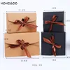 HOHOGOO 30pcs / lot Bow-knot Kraft Boxes Brown Black Baby Shower Party Regalo del día de San Valentín Favor de la boda Embalaje Gift Boxes260R