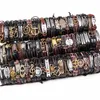 Vente en gros de lots en vrac Mix Styles Bracelets de manchette en cuir en métal Bijoux pour hommes et femmes Cadeaux de fête (Couleur: Multicolore)