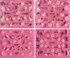 24x de uñas Mixta Rosa Blanco Flor púrpura 3D Balck del cordón de transferencia de Arte Adhesivos Etiqueta Stickers Glitter Consejos de la etiqueta decorativa gel ULTRAVIOLETA de acrílico NUEVO