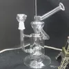 Heet 8.7 Inch Glas Recycler Bong Geweldige Vortex Recycler Geconcentreerde Oliereilingen Glasolie DABBERS Glasbongen met band PERC 14.5mm gewricht