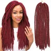 6 Packs 12A Black Full Head Dreadlocks Synthetic Hair Extensions Haak Vlechten Zachte Faux Sloten Synthetisch Vlechten Haar Express Verzending