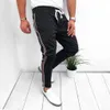 Ankle-Length Linen Plaid Pants Men Hip Hop Mens Joggers Striped Patchwork Casual Drawstring Sweatpants Trouser Long PantsZ4132249