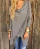 Kobiety Nieregularne Tassel Topy Z Długim Rękawem Cardigans Uprawa Koszula Casual Tees Hem Tassel Cardigan Cape Poncho Ljjo7141