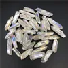 6pc من التيتانيوم الأبيض Aura Lemurian Seed Quartz Crystal Stones Point Smatemen