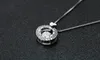 Fashion-Sterling Silver Halsband Hjärtformad Mikroinflytande Swarovski Crystal Drop Pendant