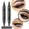 Eyeliner ad ala con timbro di design a doppia intestazione Nero spesso e penna eyeliner alla moda ad asciugatura rapida Strumenti per il trucco degli occhi