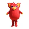 2019 korting fabriek verkoop geel varken rood varken mascotte partij kostuum spel volwassen jurk parade dierlijke verjaardag