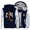 Men039s Hoodies Sweatshirts Tek Parça Ceketler Erkekler Luffy Japonya Anime Sweatshirt Kış Kalın Fermuarı Polar Korsan Kral CoA8240333