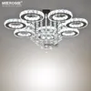 Modern Crystal Chandeliers Light Diamond LED Taklampor för mats vardagsrum Ring Circle Lustres Lamparas de Techo Home Indoo286G