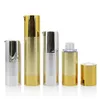 15ml 30ml 50ml Luxury Gold Silver Empty Airless Pump bottles Mini Portable Vacuum Cosmetic Lotion Treatment Travel bottle SN2598