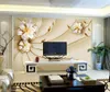 3d Wallpaper walls New European Embossed Floral TV Living Room Background Wall Decoration Wallpaper