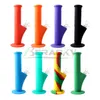 Beracky 9 Inch Silicone Water Bongs with 14mm Male Glass Bowl Downstem 18mm Female Silicone Dab Rigs for Quartz Banger Nails Glass Pipes