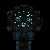 Reloj Hombre Goldenhour Backlight en acier inoxydable Men montre une horloge mâle numérique Automatique étanche.