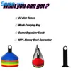 Pro Disc Cones (Set of 50) - Agility Soccer with Carry Bag and Holder for Training, Football, Kids, Sports, Field cone Markers