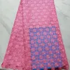 5 Yards / pc popüler pembe çiçek tarzı afrika suda çözünür dantel nakış soyunma BW57-2 için fransız örgü gipür dantel