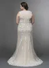 Gothic Trouwjurken Plus Size Kant Applique V-hals Hollow Back White Champagne Ivory Bridal Jurk Vestidos de Novia Wedding Reception