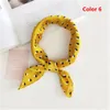 Women Fashion Elegant Small Vintage Square Silk Feel Satin Scarf Skinny Retro Head Neck Hair Tie Band Scarf For Business Party C19011001
