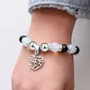 Pulseras de cristal con cuentas de cristal para mujer, pulsera con abalorio de corazón para mujer, niña, hombre, hombre, amistad, joyería de verano