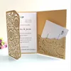 Lasergeschnittene Hochzeitseinladungen OEM in 41 Farben Kundenspezifische Hohlfalte personalisierte Hochzeitseinladungskarten BW-HK168