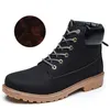 2021 Winter Mannen Laarzen PU Outdoor Sneeuw Enkel Mannelijke Lace-up Antislip Britse Schoenen Plus Size 46 Zapatos de Hombre