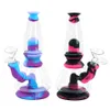 new 7 2 water pipe dab rig glass rig silicone bong portable hookah unbreakable silicone and glass style via dhl