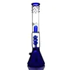 Blauw glazen water bongs beker glas dab rigs waterpijpboom percolater pijp recycler dikke basis spiraalvormige spiraal paarse bubbler olieverbrander