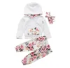 9 stil bebek giyim seti kız çiçekler rahat çocuk kıyafetleri uzun kollu kapüşonlar pantolon baş bandı