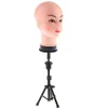 أنثى عارضة أزياء Manikin Head Hair شعر مستعار صنع نظارات عرض قبعة مع Tripod Stand8761898