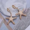 Statement Dangle Earrings Starfish Turtle Cowrie Shell Sea Star Pendant for Women Gold Silver Metal Summer Beach Jewelry