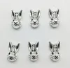 100pcs/Lot Rabbit Head Tibet Silver Charms Pendants Retro Style Jewelry DIY Pendant For Keychain Bracelet Earrings 14*8mm