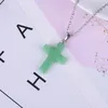 2019 New Lovely Natural Stone Cross Hearts Pendant Necklace Women Choker Necklaces Multolors Mix Fashion Summer Jewelry Accessor293J