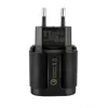 빠른 빠른 충전 USB 충전기 전화 QC 3.0 18W 빠른 벽 충전기 3A EU US 플러그 LG 삼성 유니버설 빠른 휴대 전화 충전기 용