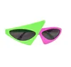 Novelty Green Pink Contrast Color Glasses Roy Purdy Style Hip-Hop Asymmetric Triangular Sunglasses Party Supplies Decoration GC7