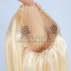 VMAE RACH 100G Blond dubbeldragen naturlig färg HorsetAil Tight Hole Clip in DrawString Ponytail Virgin Human Hair Extensions