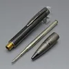 Luxury Black Carbon Fiber Barrel Roller Ball Ball Point Pennor med Crystal Head Stationery Office Business Writ Present Pens214G