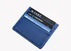 5pcs mélange couleur portefeuille de blocage de poche avant en cuir authentique, support de carte de crédit avec fenêtre d'identification