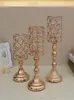 Crystal Vintage Theelicht Kaars Houders Metalen Kandelaar Glas Stand Voor Bruiloft Eettafel Centerpieces Vakantie Woondecoratie Gift