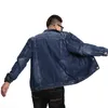 Hmily homens jaqueta jaqueta masculina casual masculina homem outerwear homem algodão jeans jaquetas tops profundamente azul primavera outono roupas tamanho grande