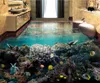 3d golv tapeter för badrum undervattensvärld självhäftande 3d tapeter väggar PVC golv