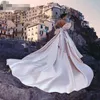 Vestido De Noiva Pink Wedding Dresses backless 2019 Ball Gown Sweetheart Satin Cathedral Train Dubai Arabic Wedding Gown Bridal Dresses